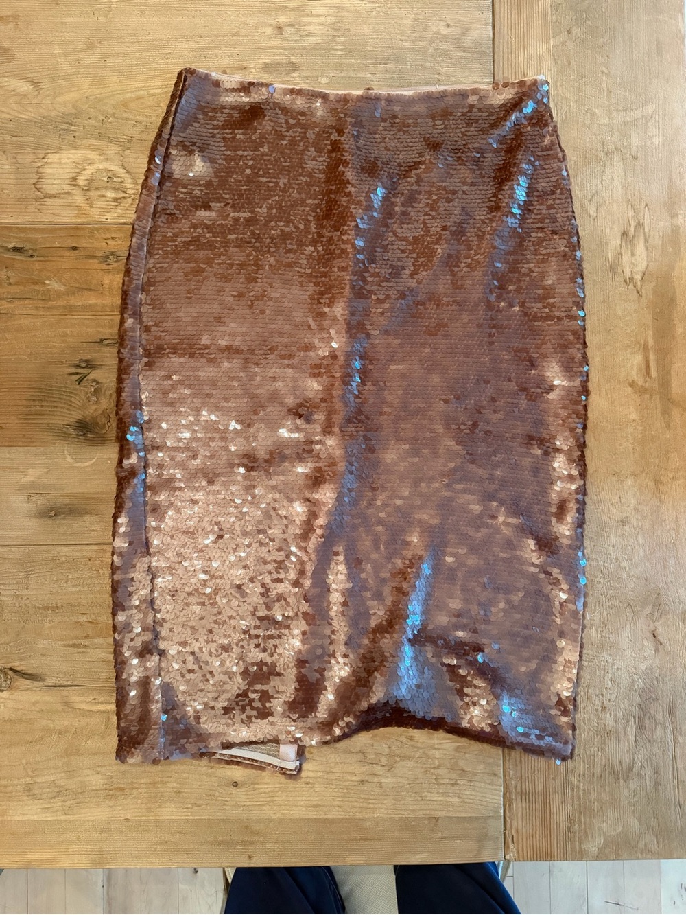 Bronze Mango Sequin Pencil Skirt